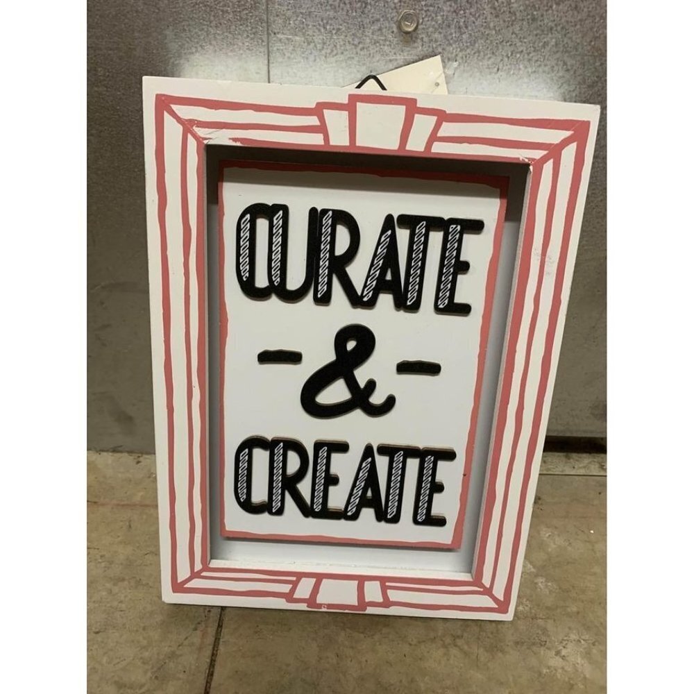 NWT Curate And Create Cute Craft Room Home Decor Wall Art Retro Y2K DIYer